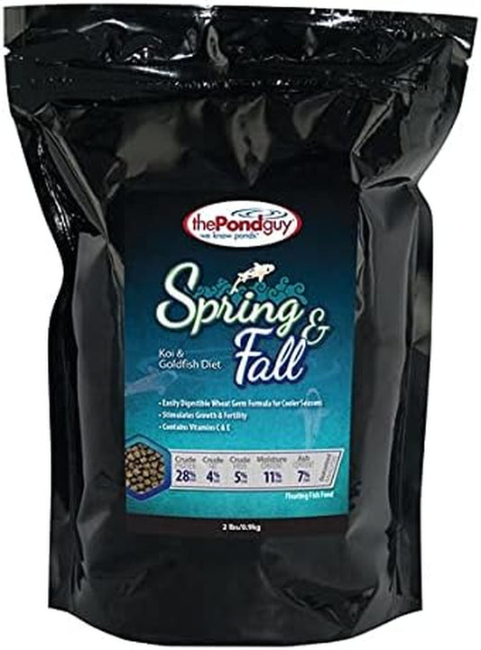 Spring & Fall Wheat Germ Fish Food: Premium Cold Weather Floating Pellets for Koi & Goldfish, 5 Lbs