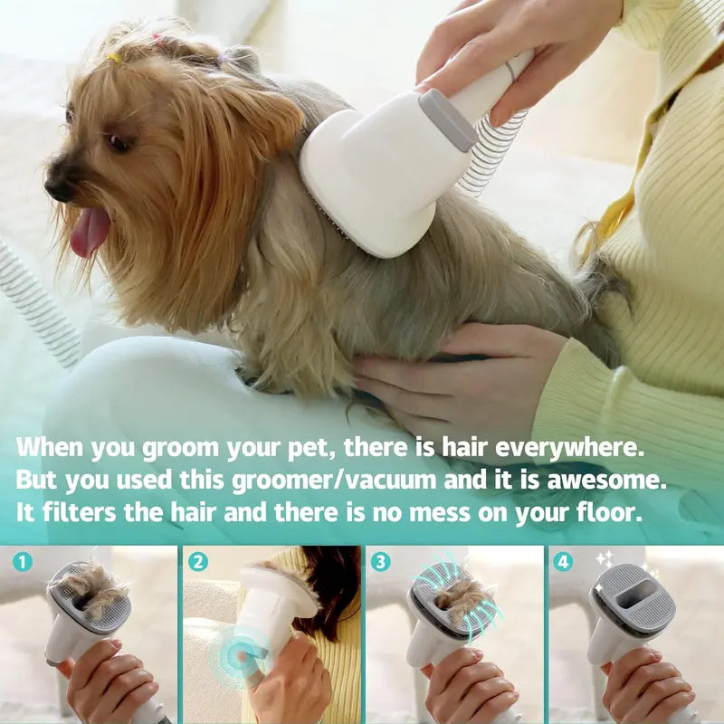  LMVVC Pet Grooming Kit - Effortless Dog Grooming Clippers with 2.3L Vacuum Suction, 99% Pet Hair Removal, Low-Noise Vacuum