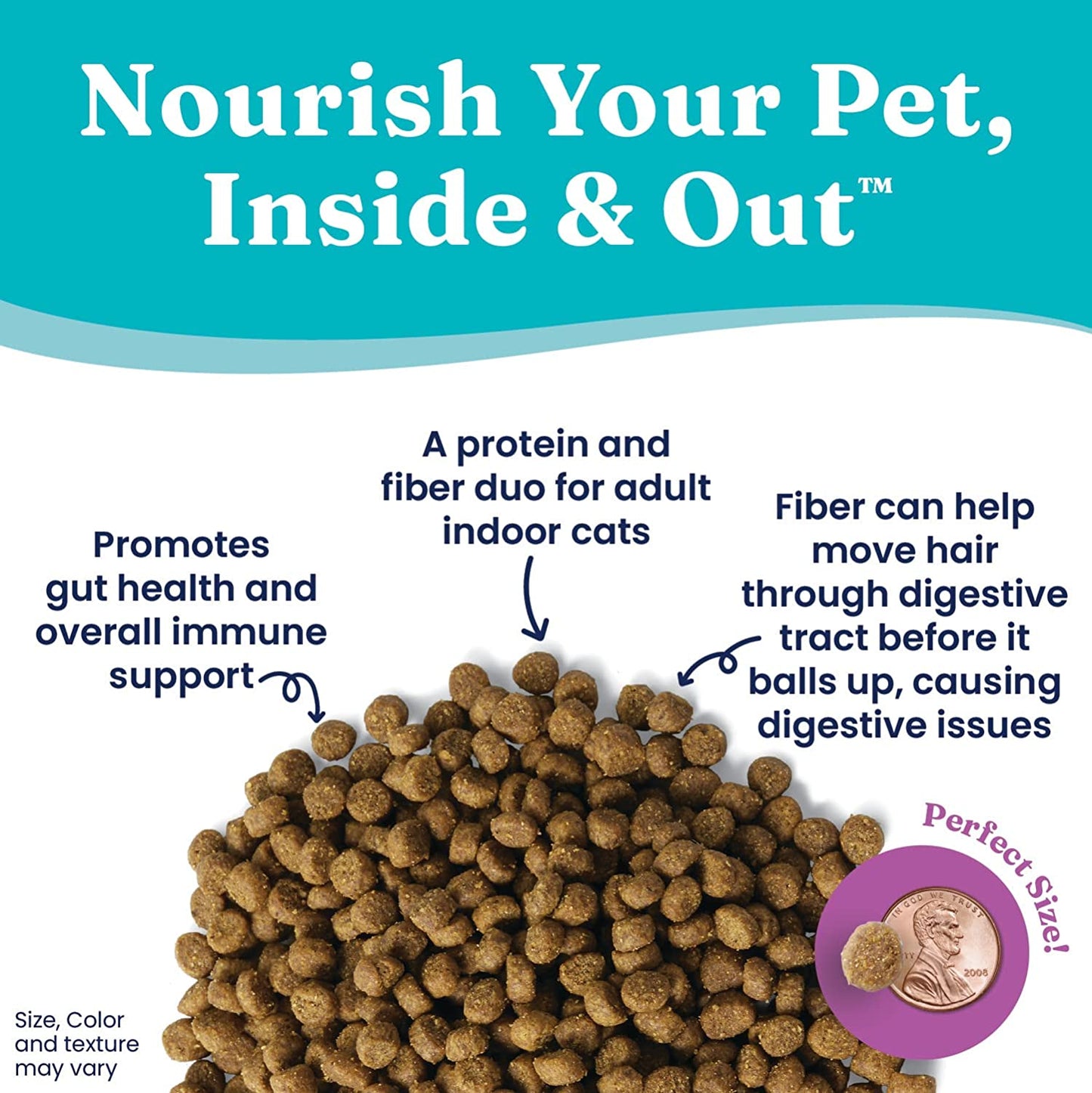 Indoor Dry Cat Food: Hairball & Sensitive Stomach Formula - Grain & Gluten-Free - Probiotics & Fiber - Salmon Flavor - 12 lb