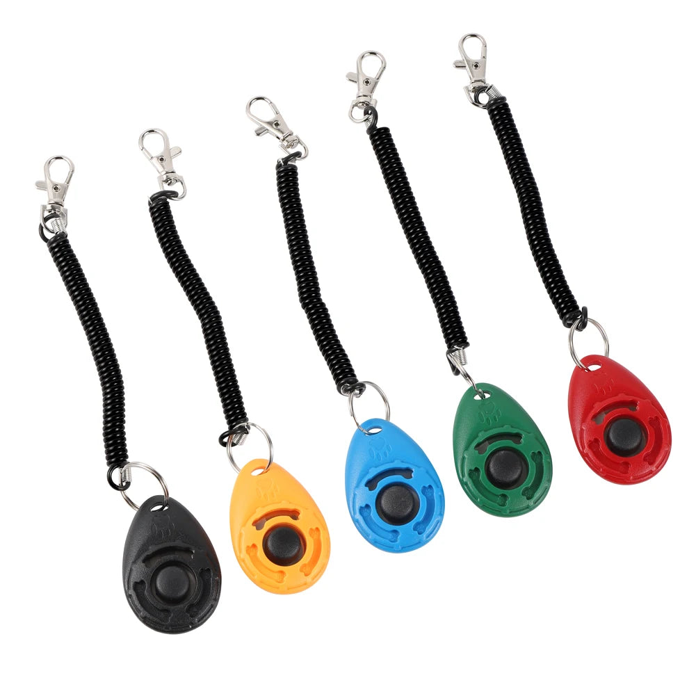 Training Clicker: Plastic, adjustable wrist strap, sound key chain, for dogs.