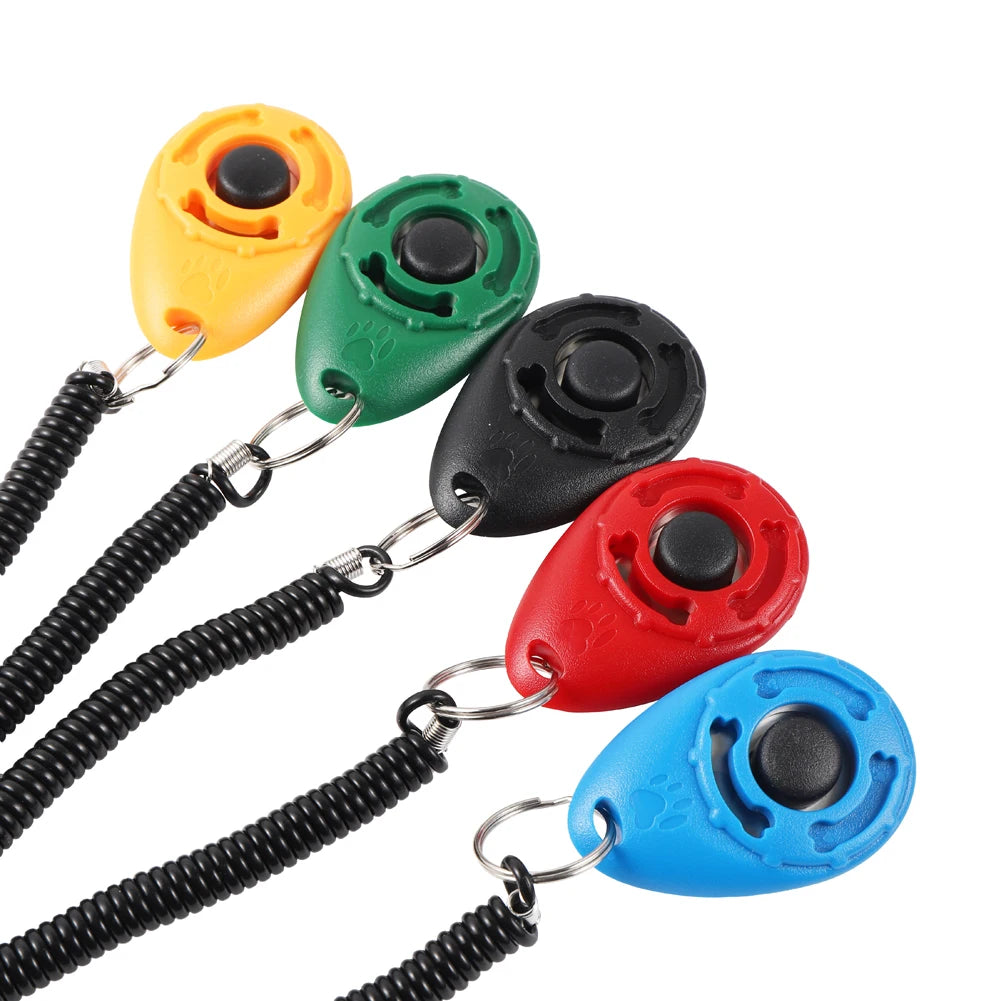 Training Clicker: Plastic, adjustable wrist strap, sound key chain, for dogs.