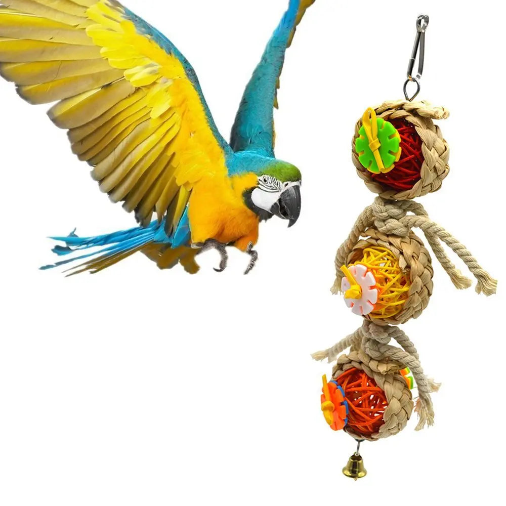 Parrot Shredder Toy: Anti-Biting Foraging Toy with Bell