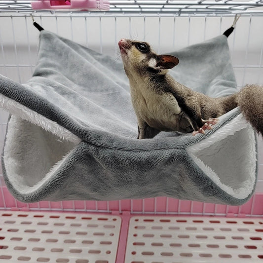 Double-Layer Hamster Hammock: Plush sleeping bag for small pets.