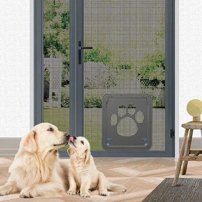 Easy Install Pet Door: Lockable magnetic screen for pets.