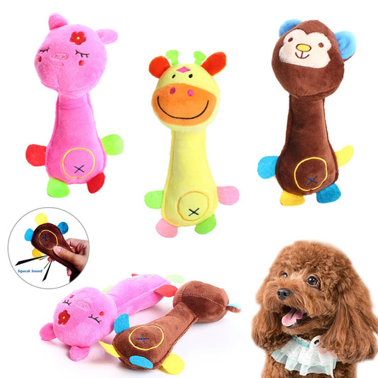 Smiley Pet Plush Toy: Molar teeth cleaning, variety of animals available.