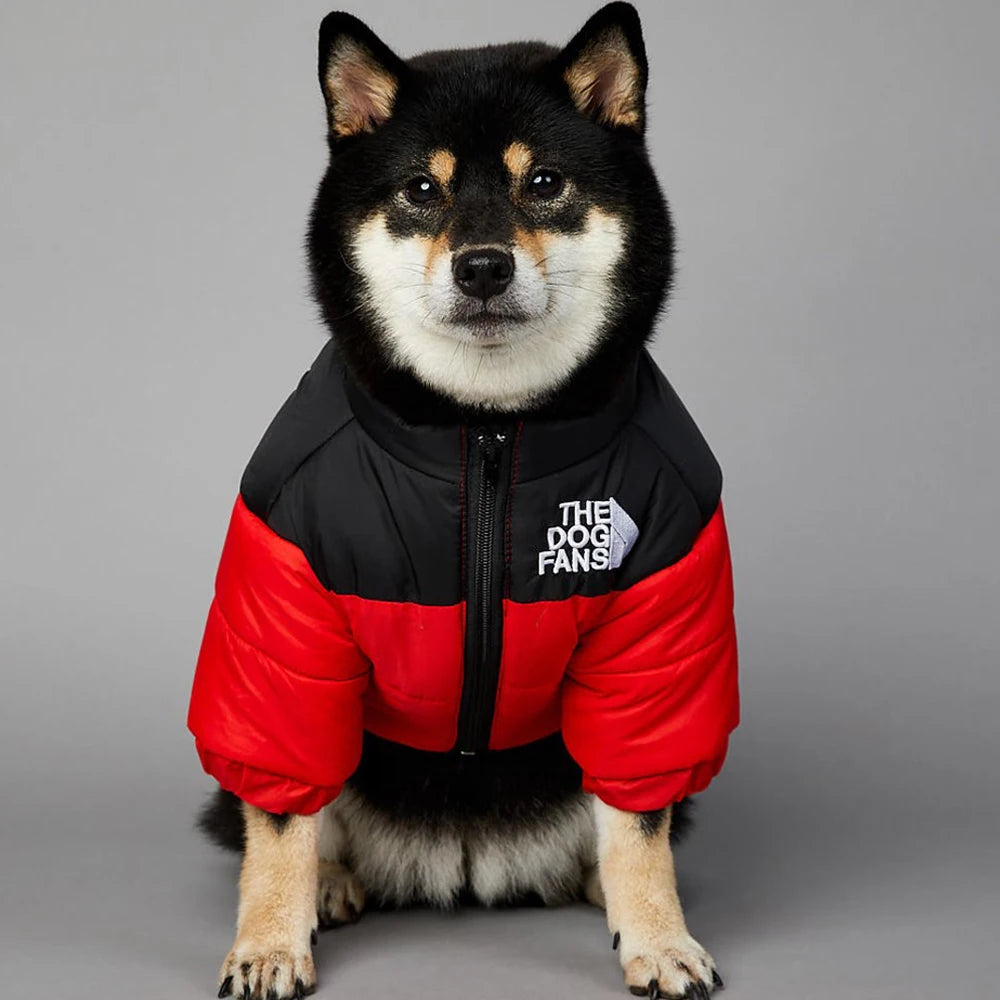 Logo Pet Supplies: Designer reflective jacket, reversible, winter attire.