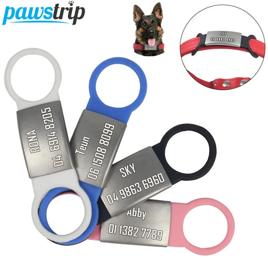 Personalized Pet ID Tags: Custom, noise-free collar tags.