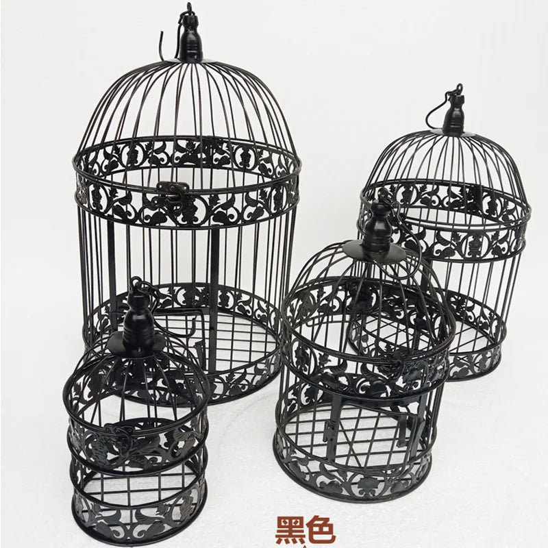 Decorative Bird Cages: Handmade, classic iron, for wedding decoration.