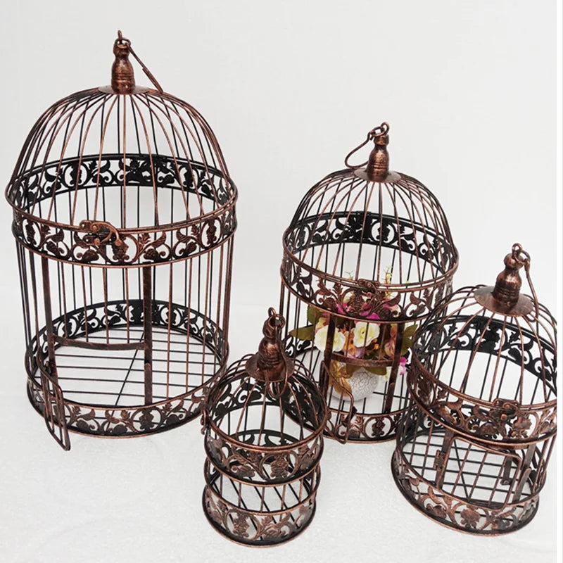 Decorative Bird Cages: Handmade, classic iron, for wedding decoration.