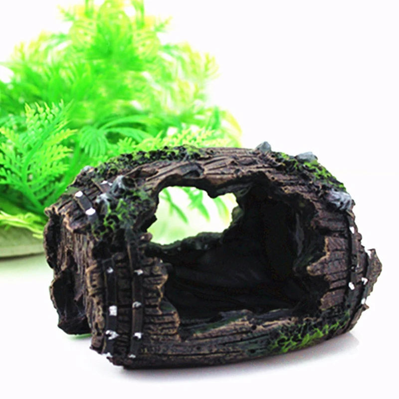 Resin Aquarium Ornaments: Barrel Cave for Fish Tank Decoration.