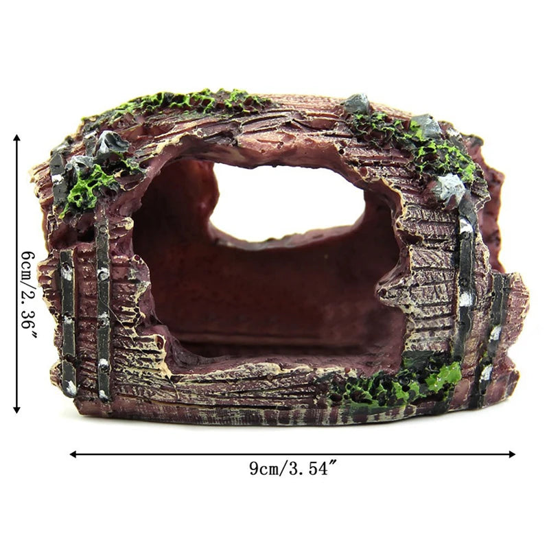 Resin Aquarium Ornaments: Barrel Cave for Fish Tank Decoration.