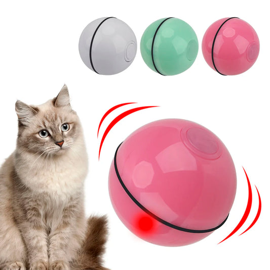 LED 360 Degree Cat Toy: Smart USB Rechargeable Motion Interactive Laser Ball.