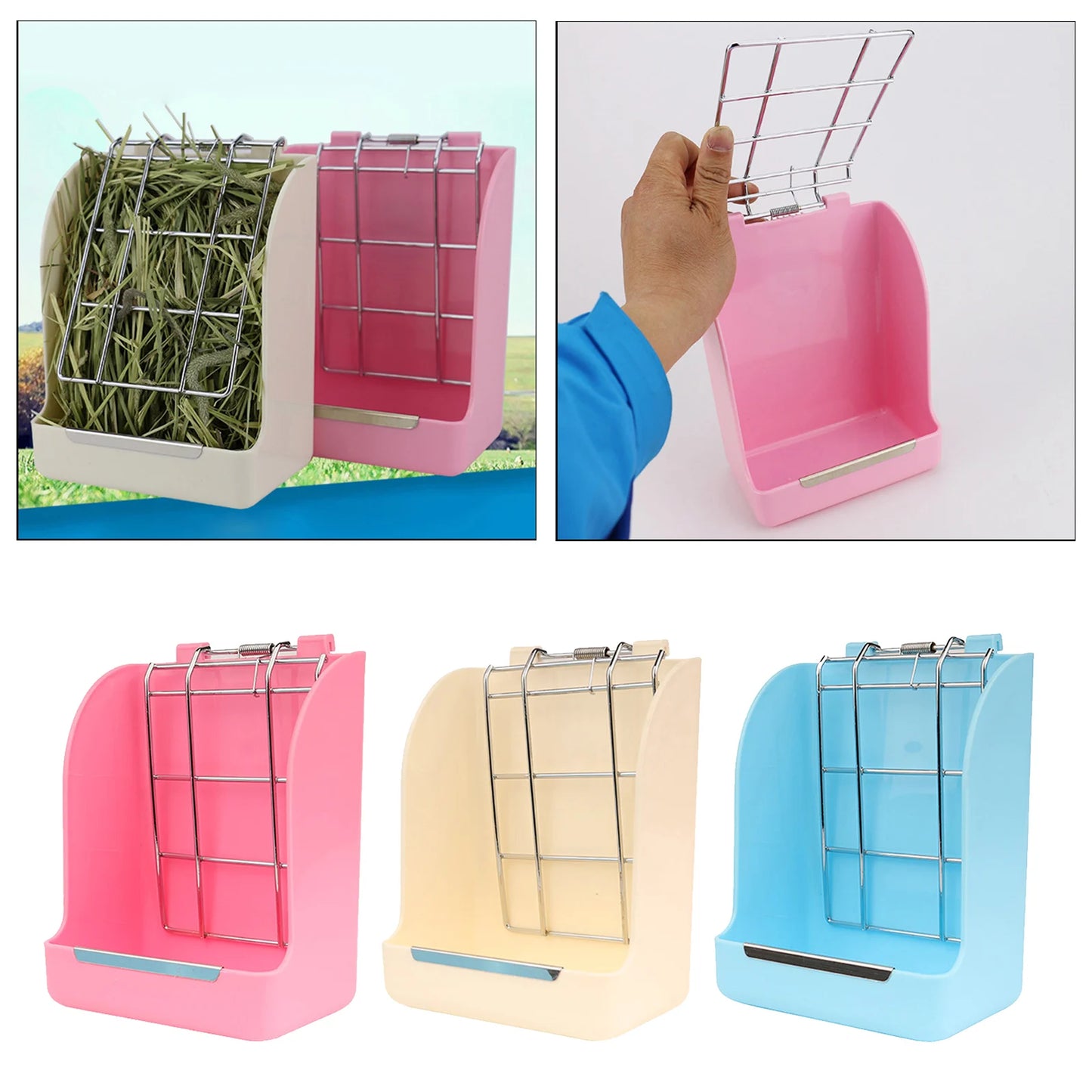 Rabbit Hay Feeder Rack: Manger for Small Pet Feeding.