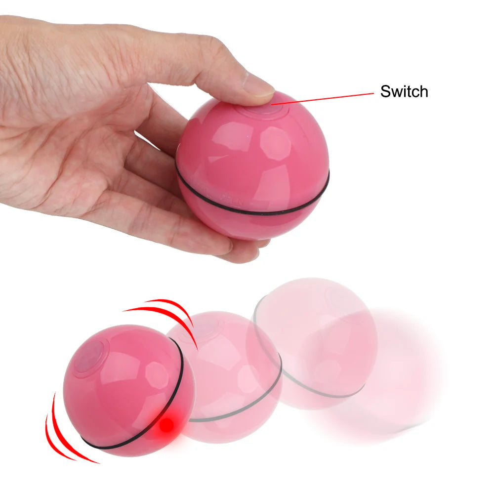 LED 360 Degree Cat Toy: Smart USB Rechargeable Motion Interactive Laser Ball.