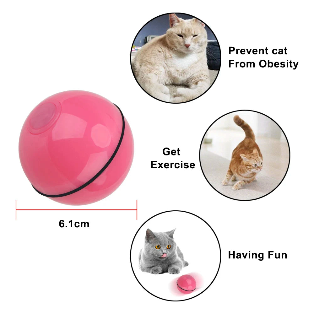 LED 360 Degree Cat Toy: Smart USB Rechargeable Motion Interactive Laser Ball.