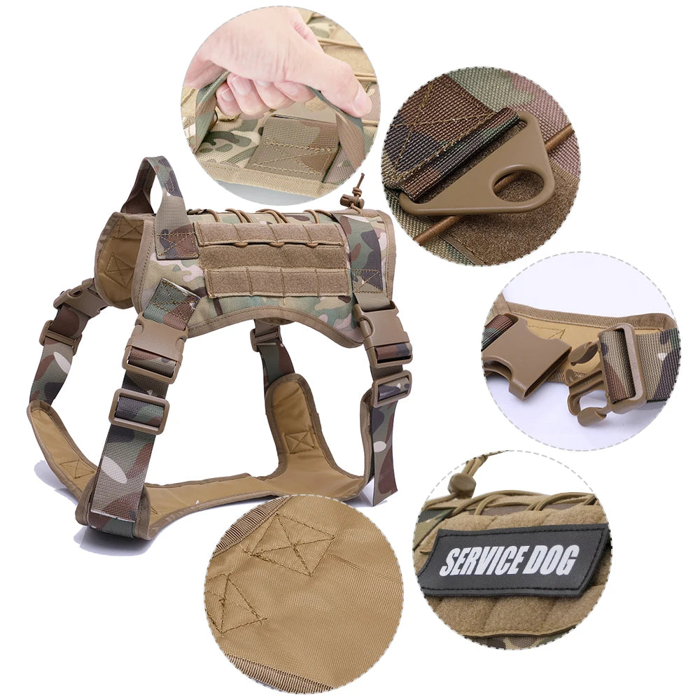 Military Tactical Harness: Adjustable, German Shepherd-Friendly, Back Support