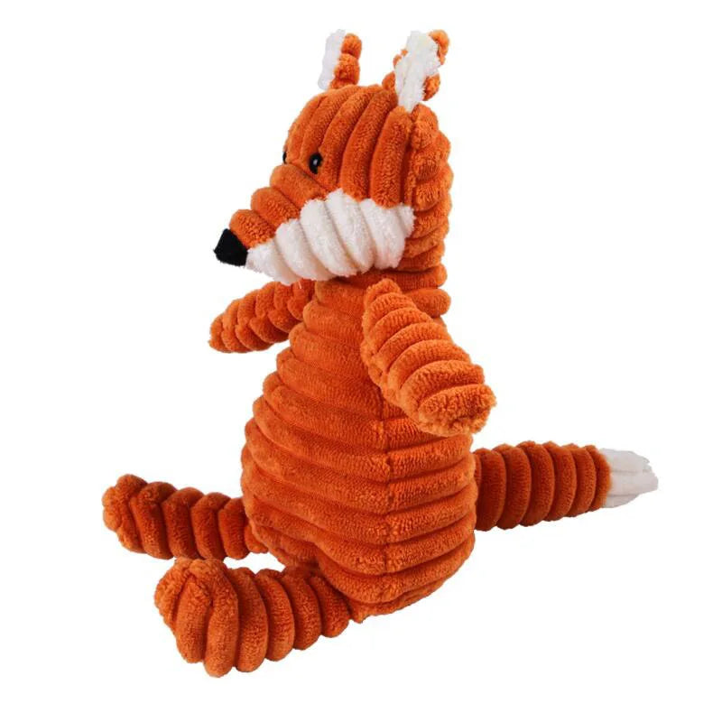 Plush Animal Dog Toy: Squeaky Corduroy Toy for Training