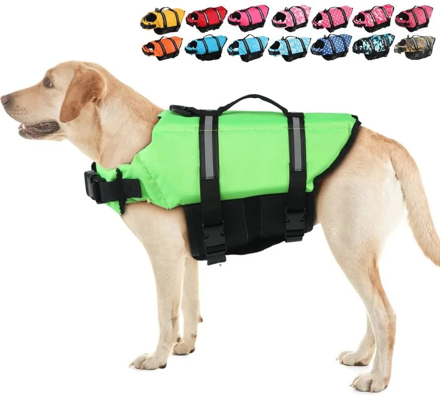 Reflective Dog Lifejacket: Breathable, for swimming safety, factory direct supply.