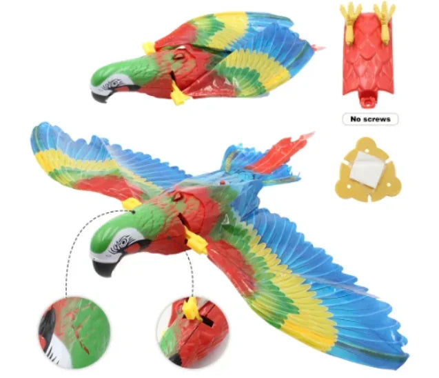 Electric interactive bird toy: Engaging playtime for cats, rope scratcher.