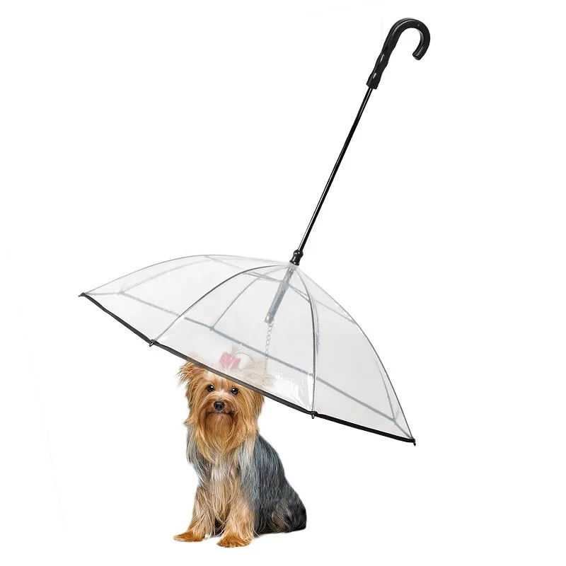 Transparent pet umbrella leash: Keep pets dry during walks.