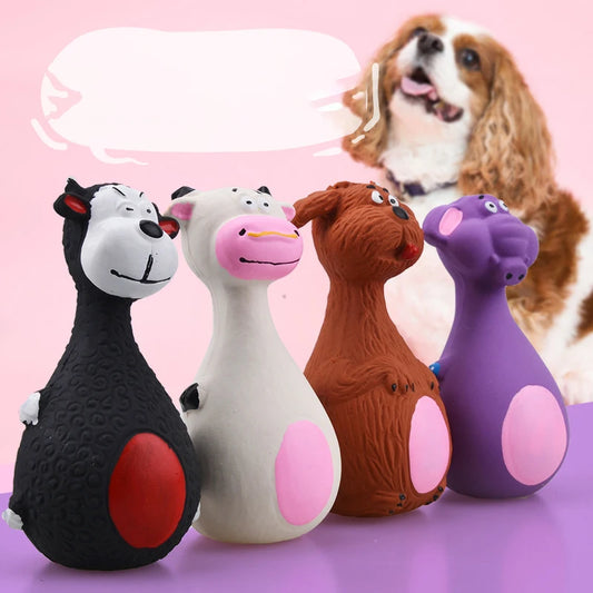 Latex Pet Toys: Squeaky, chewable, for small-large dogs.