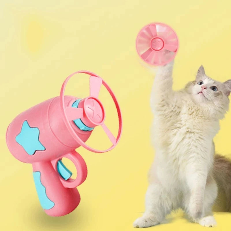 Funny Cat Toy: Interactive Play, Mini Disc, Windmill Catapult