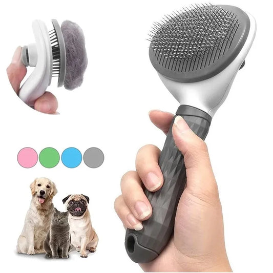 Self-Cleaning Pet Brush: Removes Hair, Grooming Tool, Dematting Comb