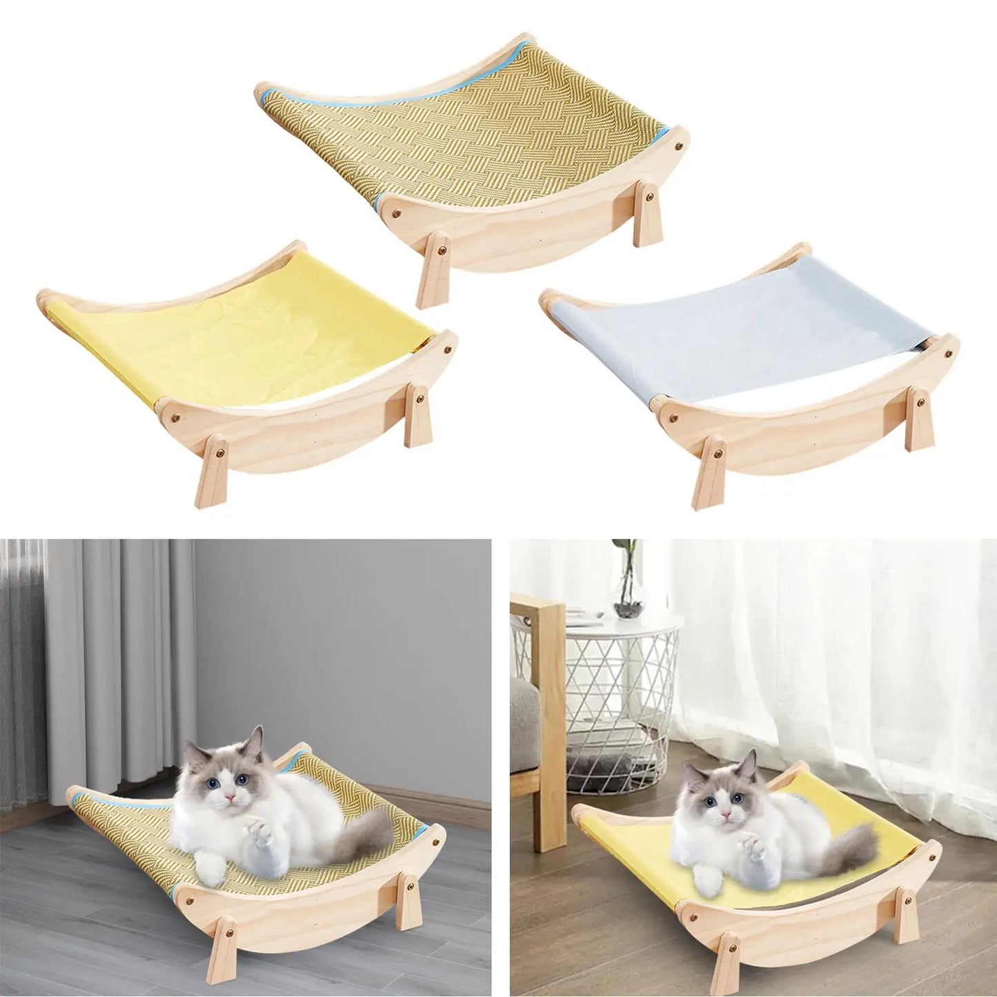 Solid Wood Hammock Bed: Swing for Cats and Dogs