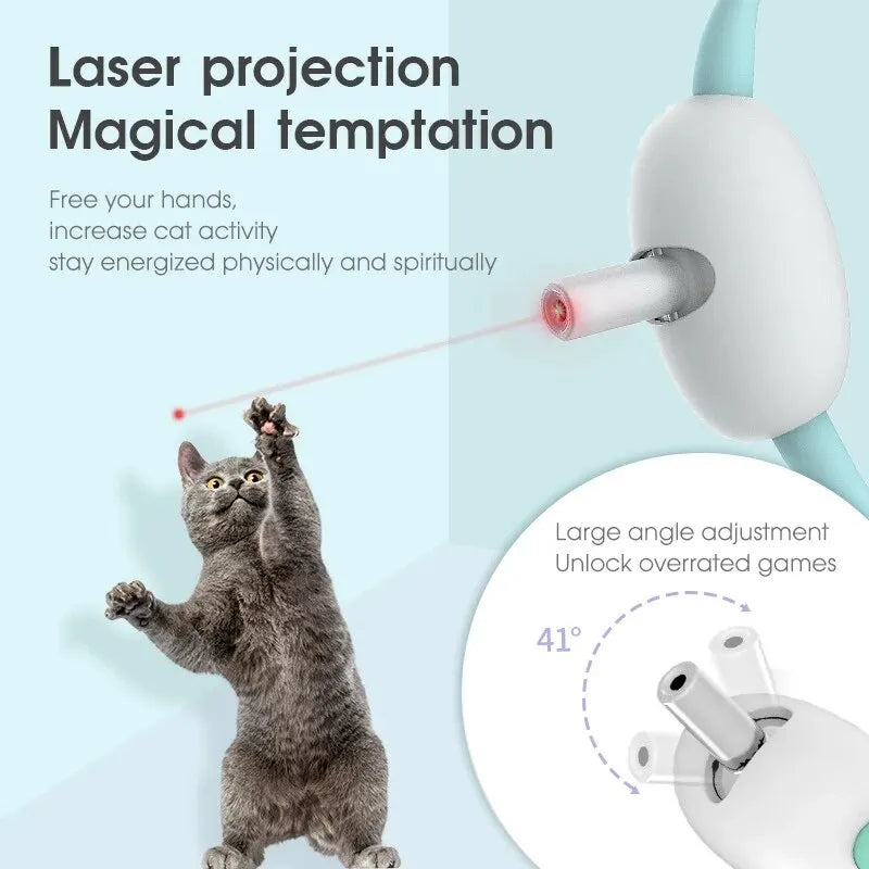 Laser tease cat collar: USB charging, automatic entertainment for kittens.