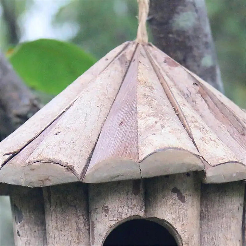 Wooden Bird Nest: Natural resting place for outdoor birds.