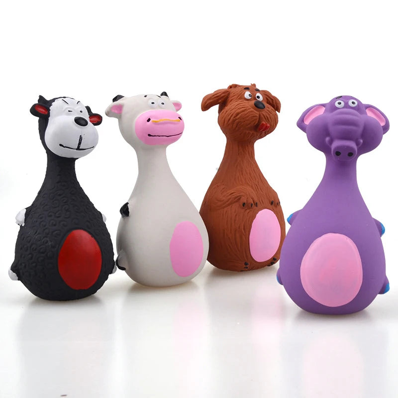 Latex Pet Toys: Squeaky, chewable, for small-large dogs.