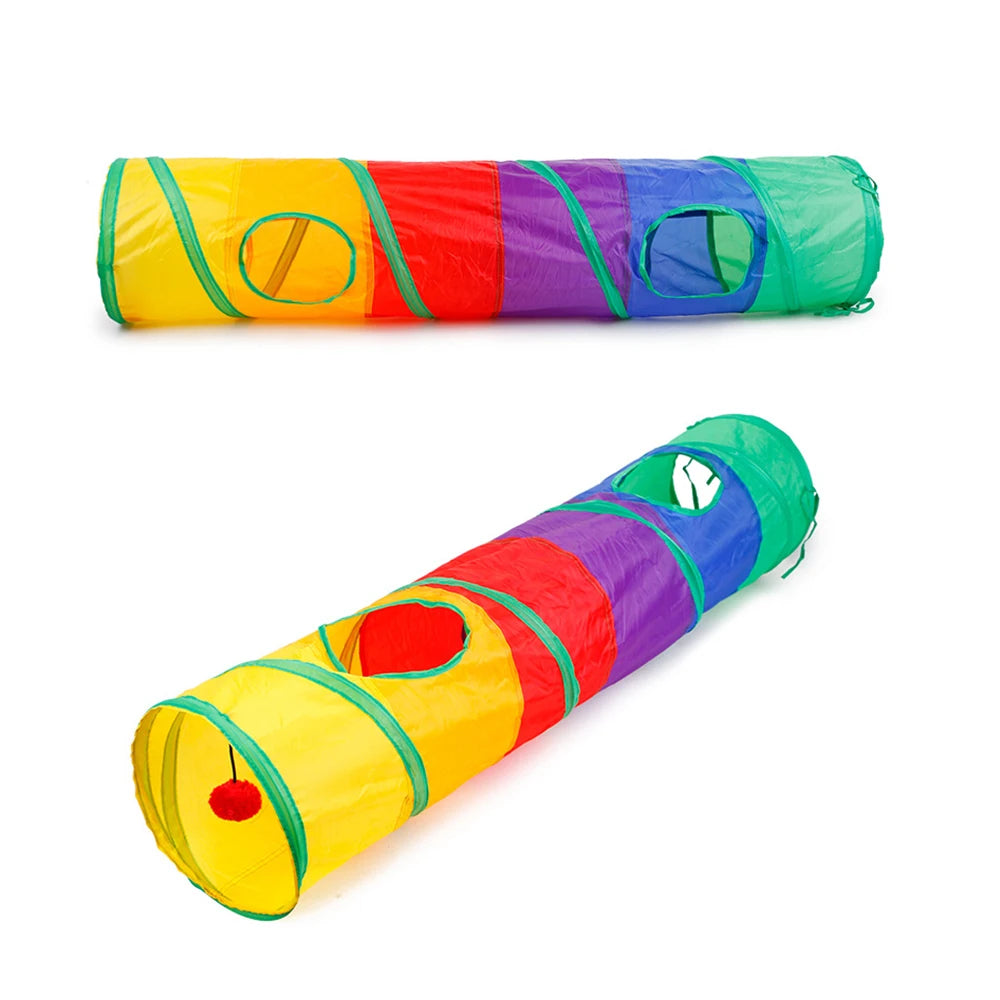 Cat Tunnel Toy: Indoor-Outdoor, Colorful, Interactive Puzzle for Cats.