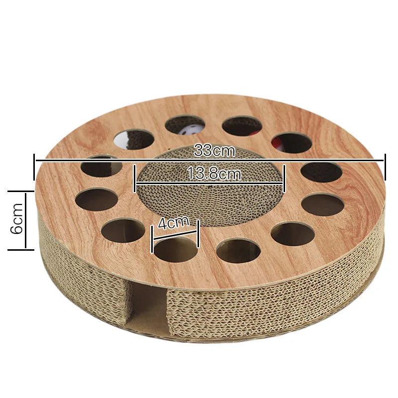 Pet Cat Scratcher: Cardboard with Balls, Catnip, Interactive Toy