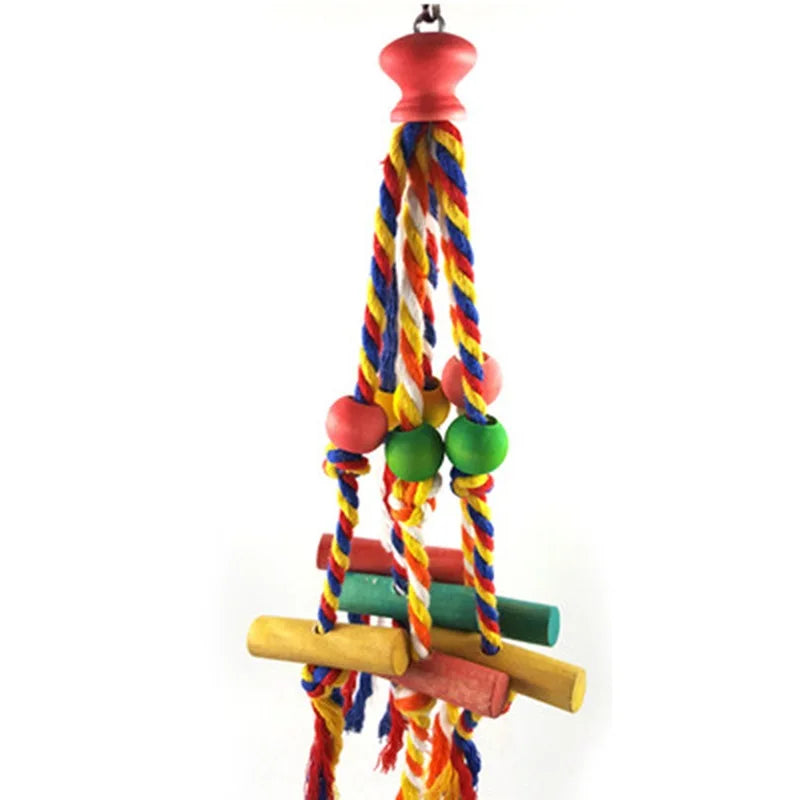 Parrot Chew Rope Bridge Toy: Cockatiels Training Swing Hang