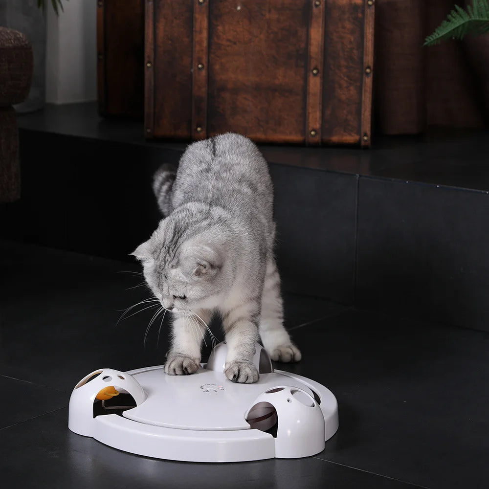 Interactive Cat Toy: Automatic Rotating Teaser Plate, Mice & Animal