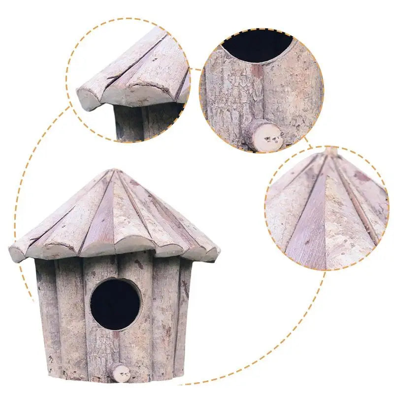 Wooden Bird Nest: Natural resting place for outdoor birds.