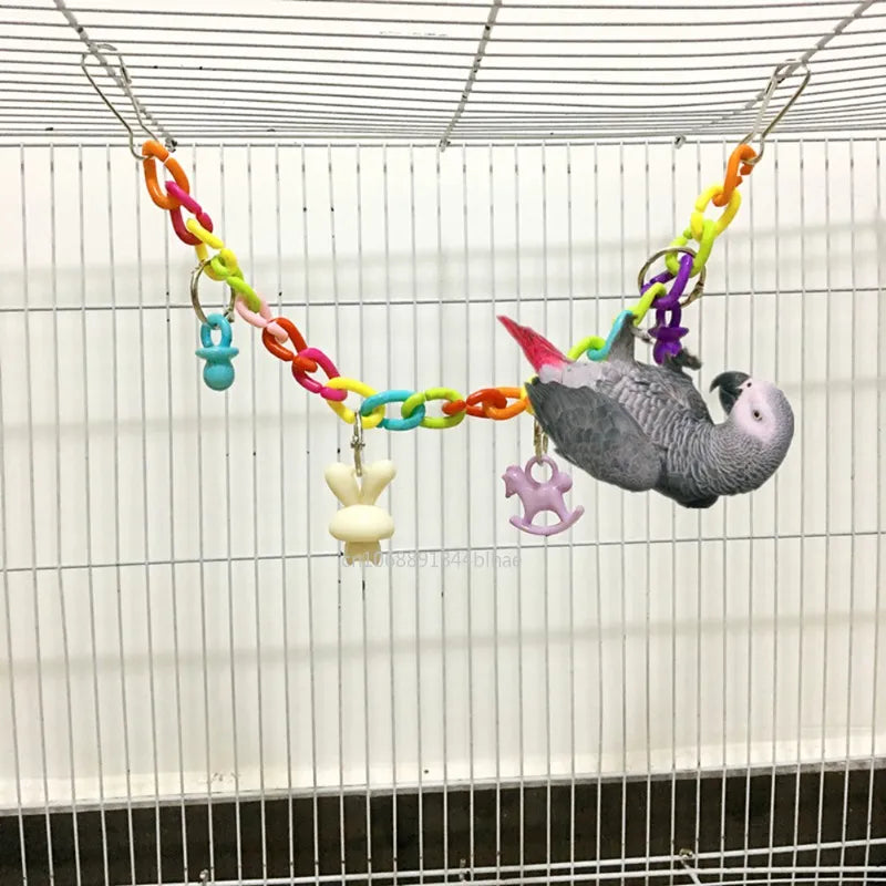 Colorful Parrot Toys: Hanging Swing Chain Exercise Accessories