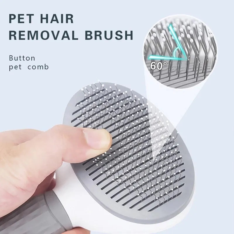 Self-Cleaning Pet Brush: Removes Hair, Grooming Tool, Dematting Comb