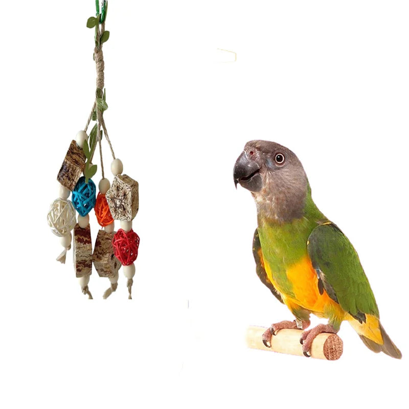 Parrot Chewing Wooden Toy: Environmental Protection Bird Cage Bite.