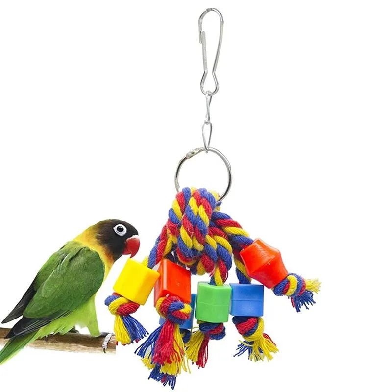 Parrot Chew Rope Bridge Toy: Cockatiels Training Swing Hang