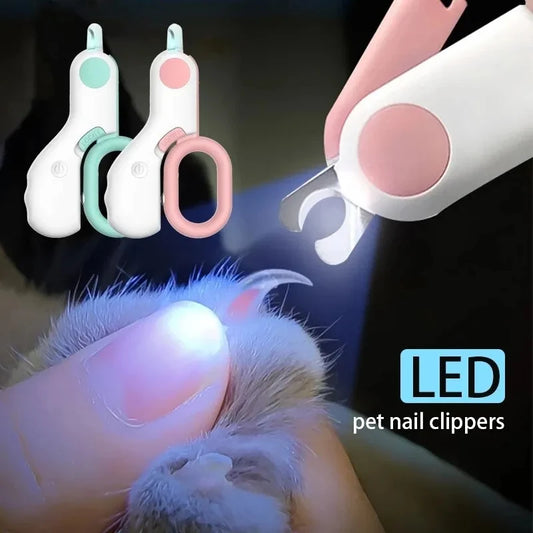 LED Dog Nail Clipper: Professional Claw Trimmer, Safety Lock.