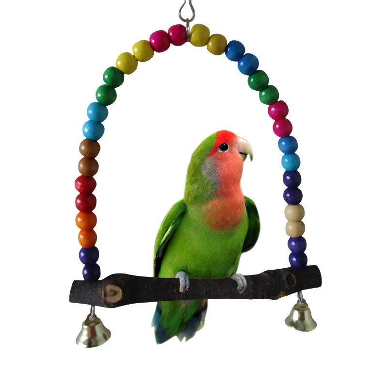 Colorful Swing Parrot Toy: Bird Stand, Squirrels Supplies, Accessories