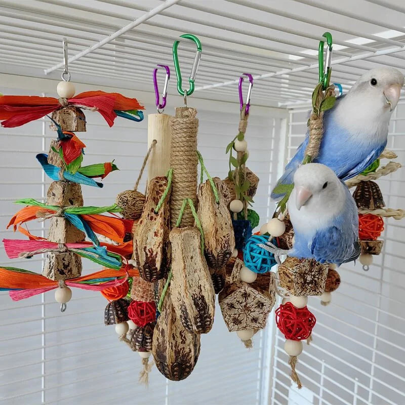 Parrot Chewing Wooden Toy: Environmental Protection Bird Cage Bite.