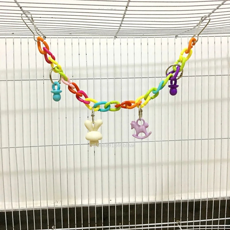 Colorful Parrot Toys: Hanging Swing Chain Exercise Accessories