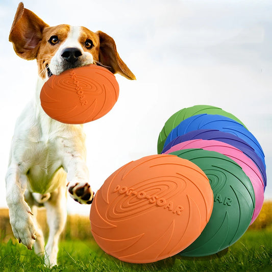 Flying Disc Dog Toy: Sturdy silicone, bite-resistant, repairable, outdoor entertainment.