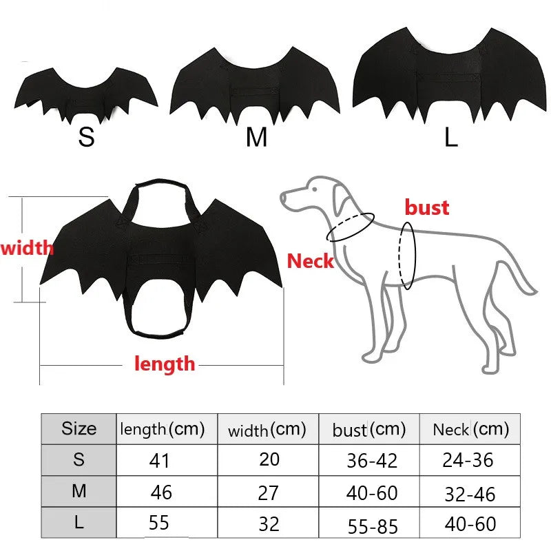 Pet Bat Wing Costume: Halloween cosplay costume for pets.