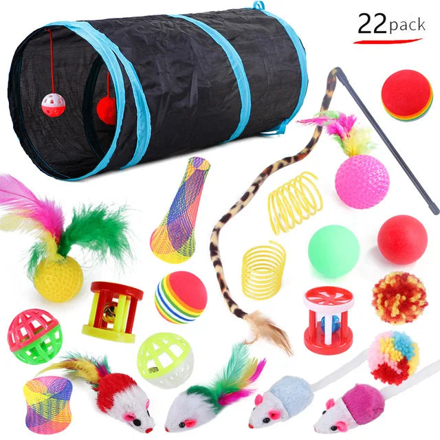 Mouse Toys: Foldable tunnel, funny tent, simulation fish, interactive accessories.