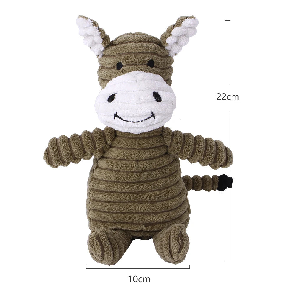 Plush Animal Dog Toy: Squeaky Corduroy Toy for Training