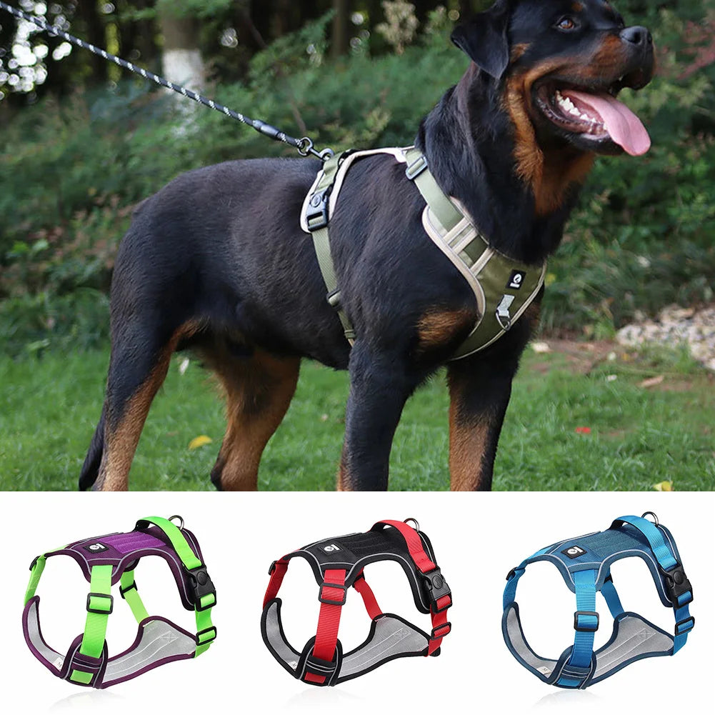 No Pull Reflective Dog Harness: Soft Mesh Padded Vest