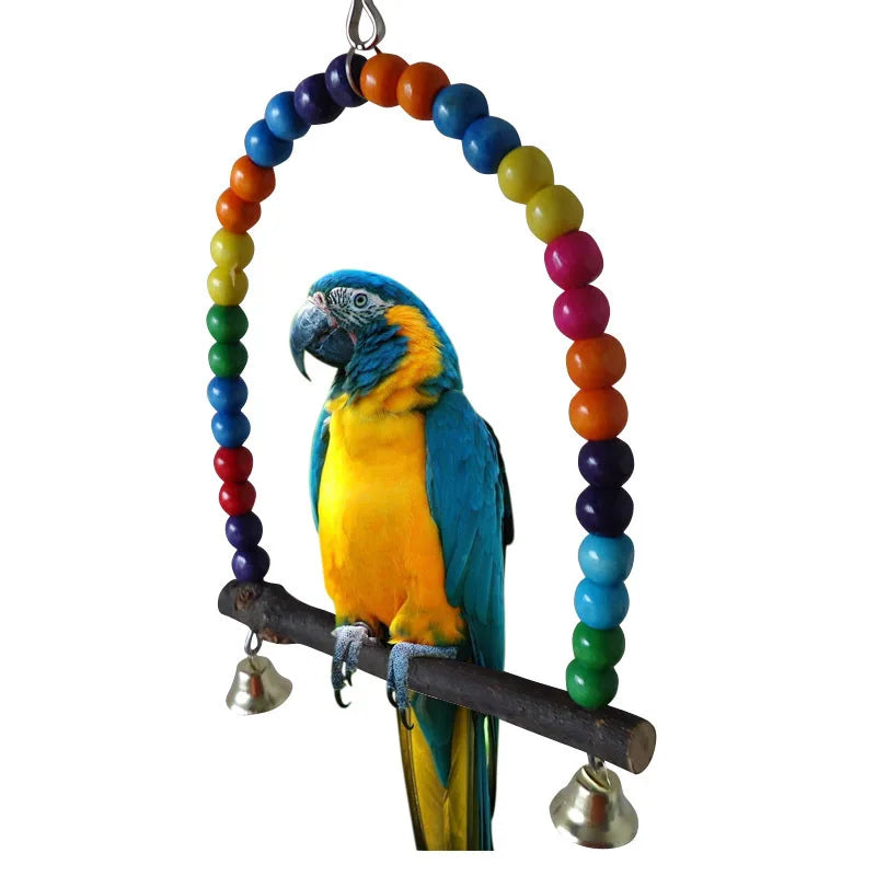 Colorful Swing Parrot Toy: Bird Stand, Squirrels Supplies, Accessories